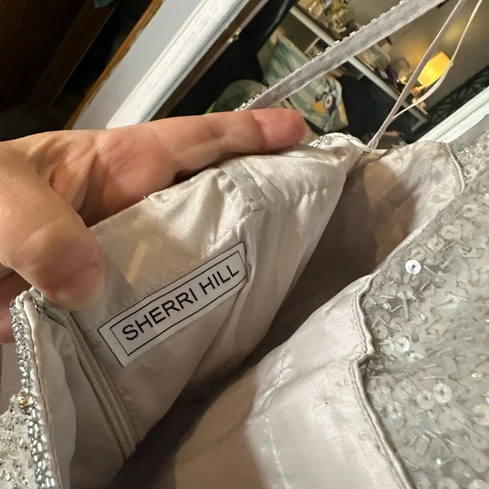 Sherri Hill Silver Sequin Dress - Picture 4 of 4